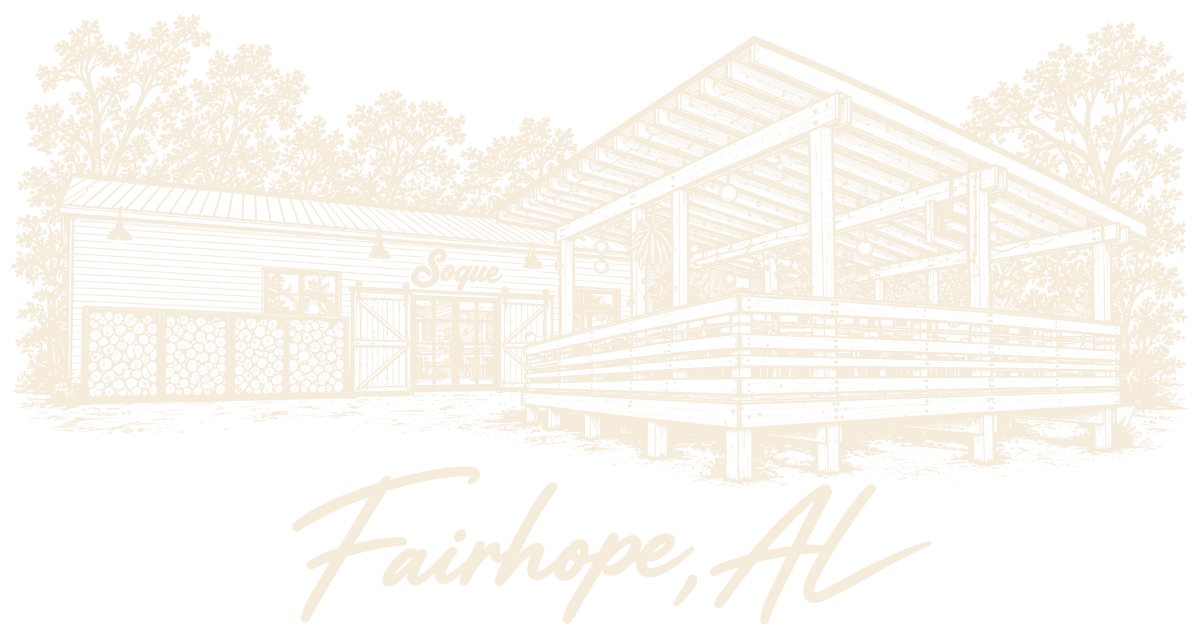 Illustration of the SOQUE pavilion in Fairhope, AL